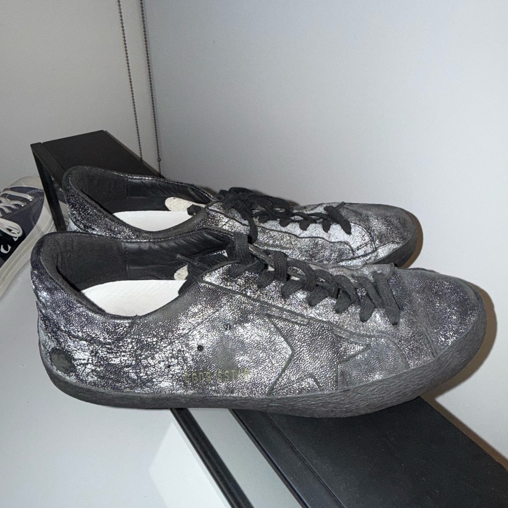 Golden Goose Black and Silver Sneakers